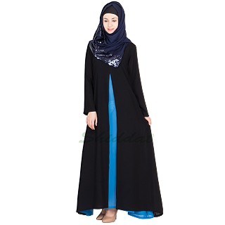 Abaya- double layered umbrella cut in georgette fabric